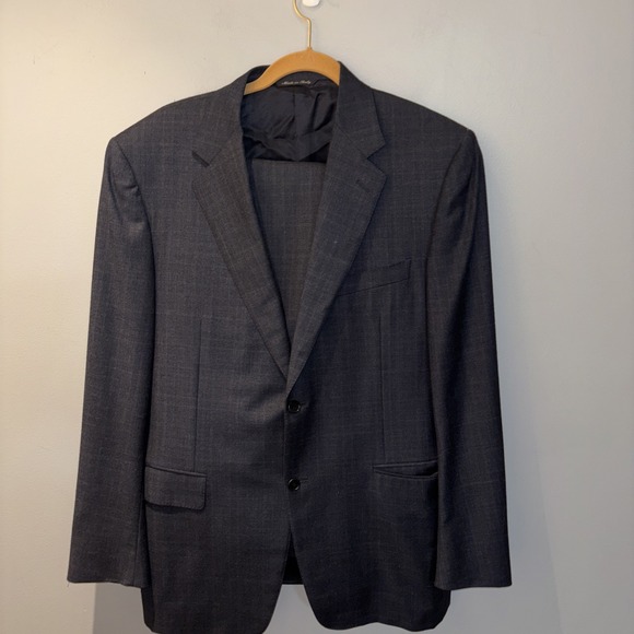 Canali 2 Piece Suit Mens Sz 42US/52 Italian Navy Wool Jacket Pants Business